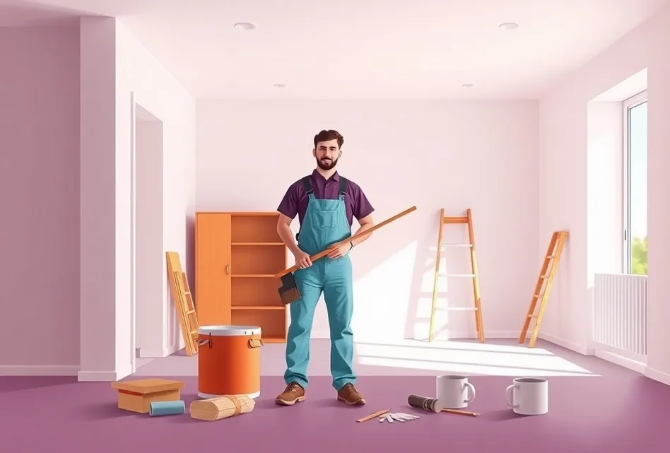 Intérieur rénové après travaux de peinture au Relecq-Kerhuon